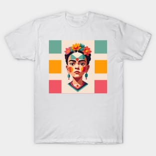 Frida's Childhood Palette: Colorful Illustration T-Shirt